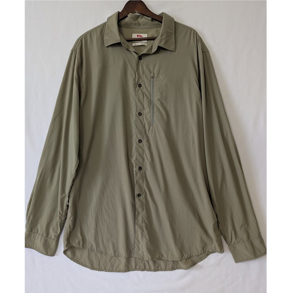 Fjallraven Abisko Hike Shirt Mens XXL Tan Trekking Outdoors Camping Fishing Vent
